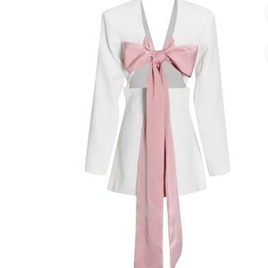 Van City Vogue blazer bow dress